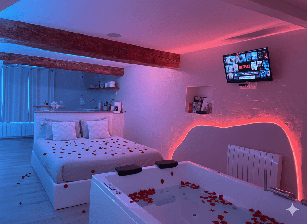 À la folie Loft&Spa romantique avec jacuzzi - Love’nSpa - weekend en amoureux, love rooms avec spa ou jacuzzi privatif5 de À la folie Loft&Spa romantique avec jacuzzi
